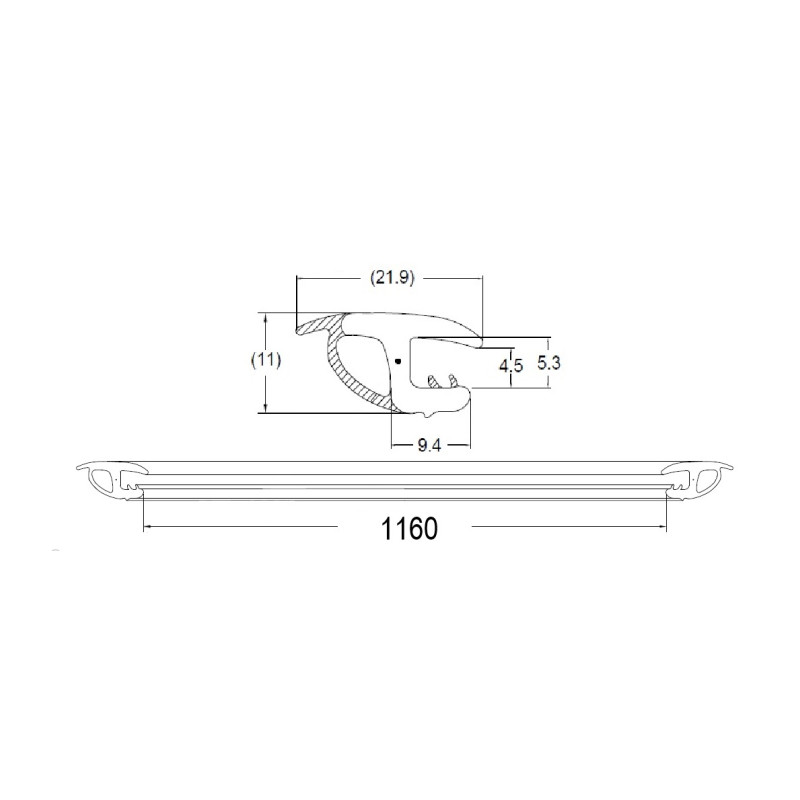 Cheder parbriz MERCEDES Clasa C (W203) 05.2000-03.2007, un bandou; superior,