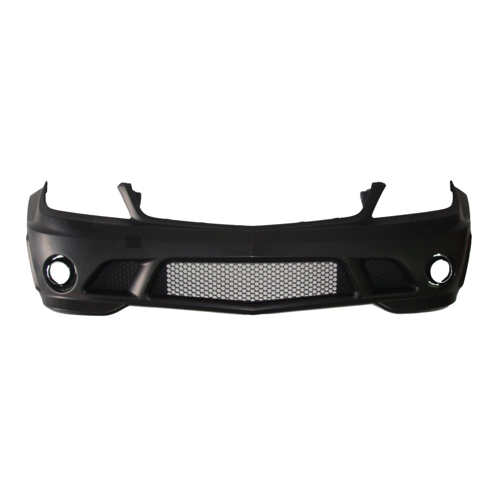 Set bara fata MERCEDES C-CLASS (W204), 03.07-03.2011, cu gauri spalator; grunduit, de vopsit; type C63 AMG; cu grile inferioare; cu gauri lampa ceata; TUNING,