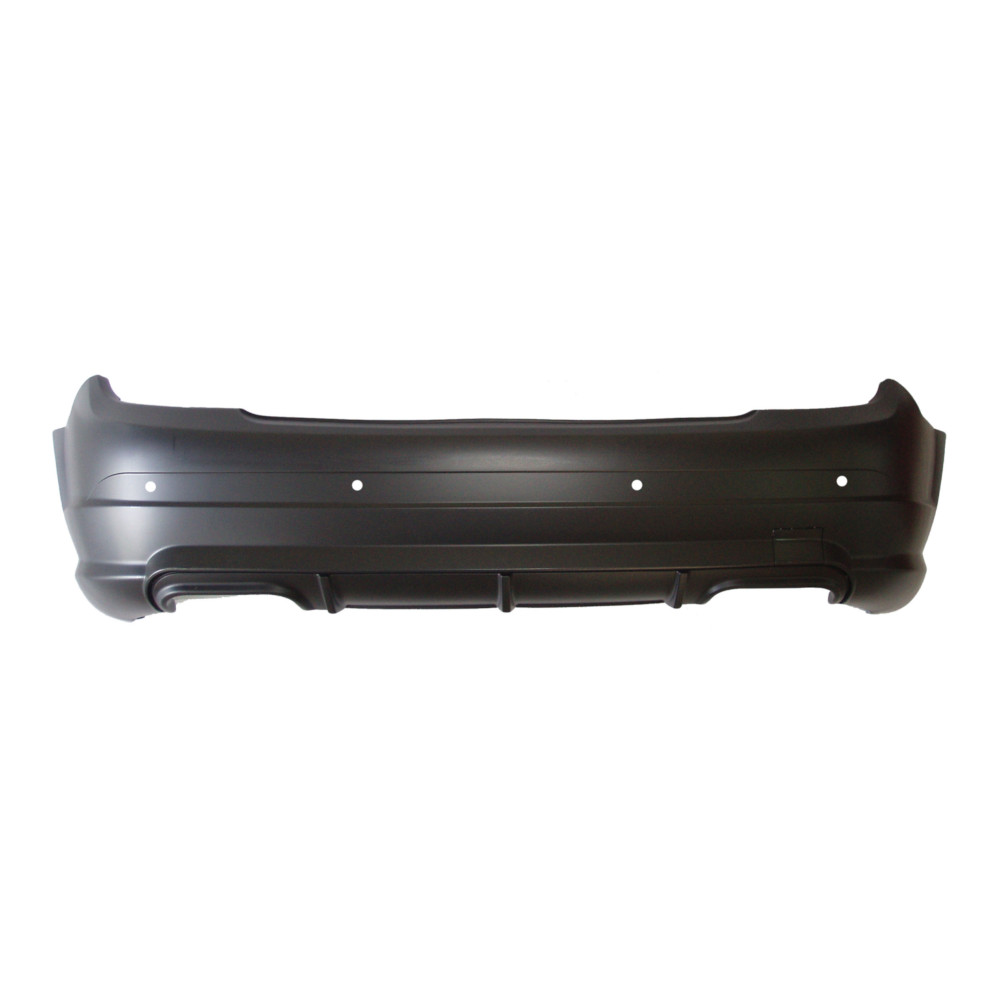 Set bara spate MERCEDES C-CLASS (W204), 03.07-03.2011, grunduit, de vopsit; type C63 AMG; cu spoiler; cu 2 gauri evacuare; TUNING, Sedan,