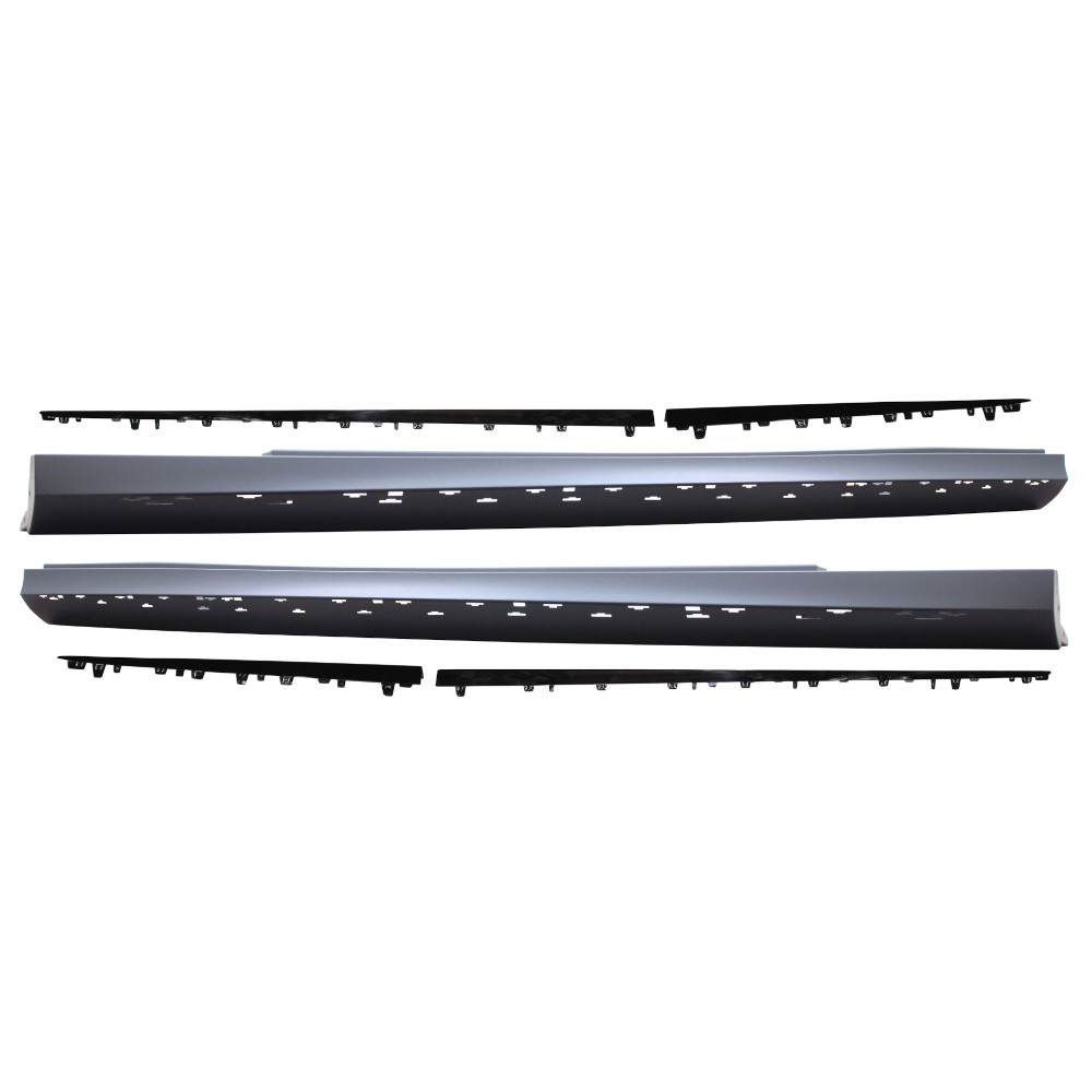 Set 2 buc. ornament prag MERCEDES Clasa E (W213). 07.2020-12.2023; Clasa E (W213), 03.2016-, partea stanga, cu negru lucios ornamente; type E63 AMG; grunduit; plastic; TUNING,