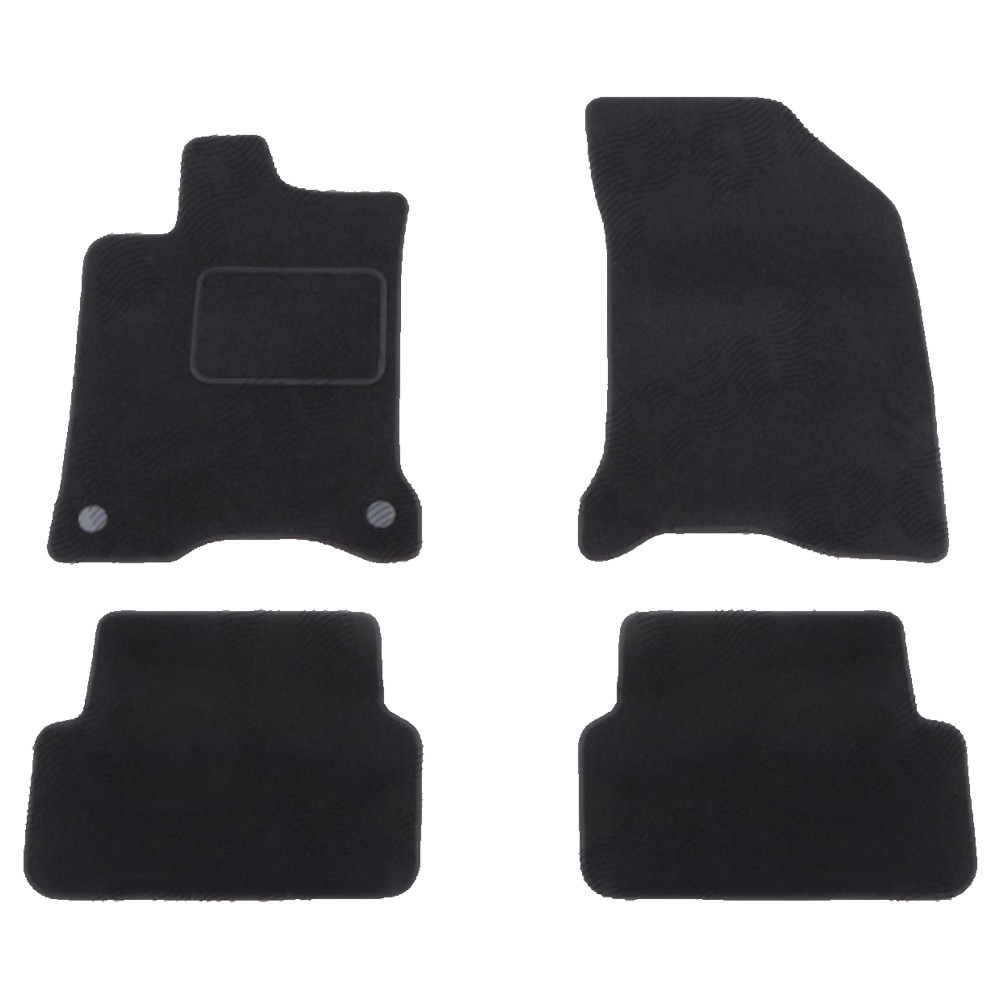 Set covorase auto mocheta Velor RENAULT LAGUNA II (G), 03.2001-10.2007, negru,