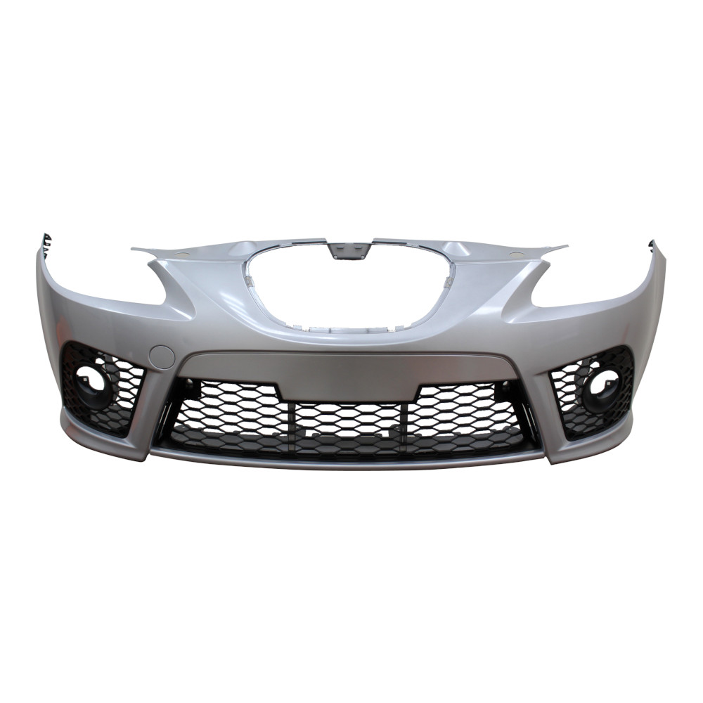 Set bara fata SEAT LEON (1P1), 06.2005-2009, grunduit, de vopsit; type FR; cu grile inferioare; cu gauri lampa ceata; TUNING,