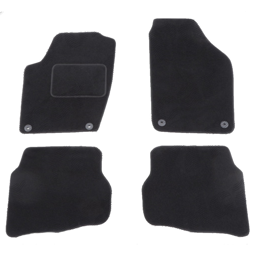 Set covorase auto mocheta Velor SEAT IBIZA/CORDOBA (6L), 02.2002-2008, SKODA FABIA (6Y), 04.2000-03.2007, VW POLO (9N), 10.2001-04.2005; POLO (9N3), 04.2005-08.2009, negru,