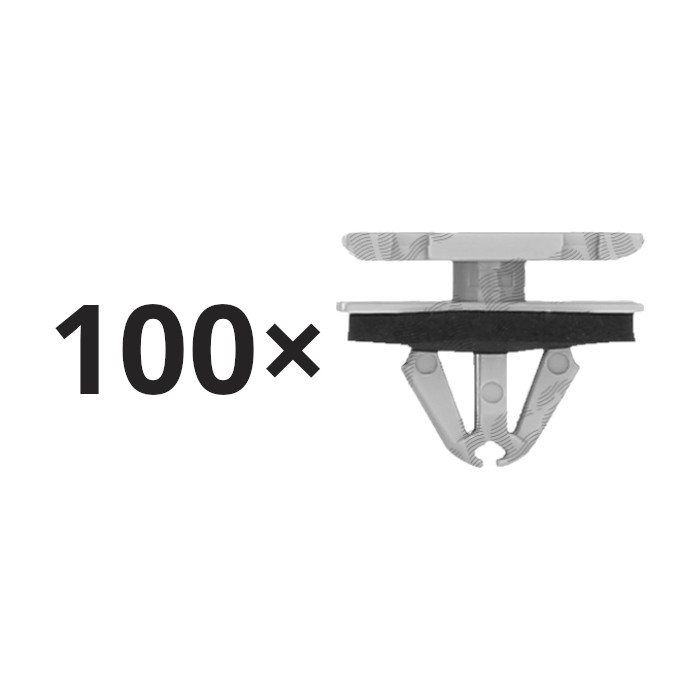 Set 100 clipsuri ornament Chevrolet Camaro, Cruze (J300), Volt; Ford Edge, Escape, Fiesta (Ja8), Fiesta, Kuga, Mustang; Opel Ampera, Astra K, Crossland X, Insignia, Karl, Mokka X, Mokka, ornamente praguri exterioare