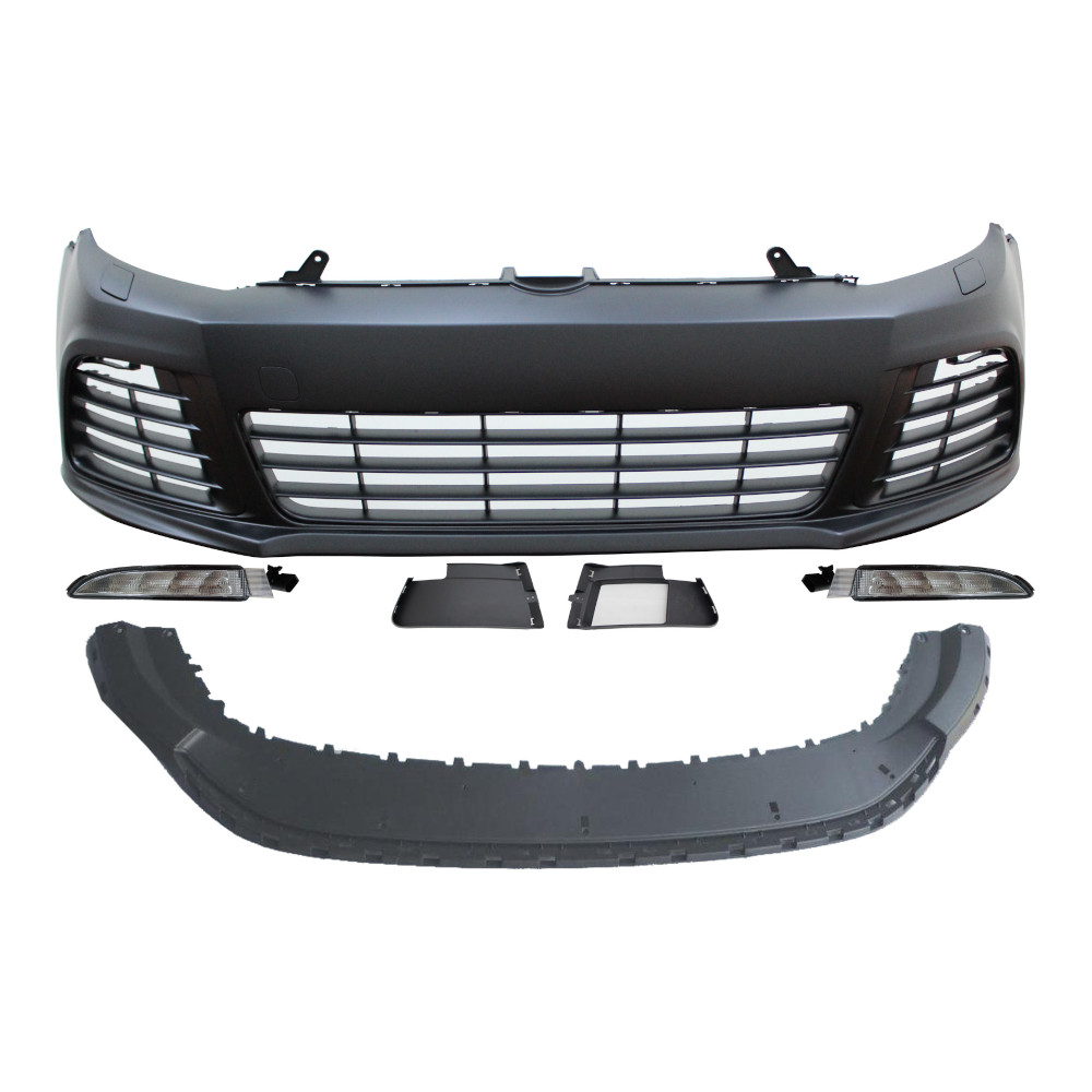 Set bara fata VW GOLF VI (5K), 10.2008-, cu gauri spalator; grunduit, de vopsit; type R20; cu grile inferioare; cu LED daylight; fara gauri lampa ceata; TUNING,