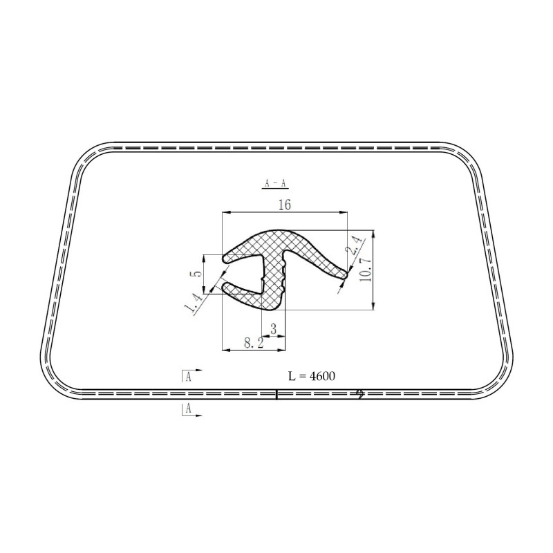 Cheder parbriz VW TRANSPORTER (T4)/CARAVELLE/MULTIVAN, 07.1990-03.2003, polietilena (PE) + synthetic rubber (TPE),