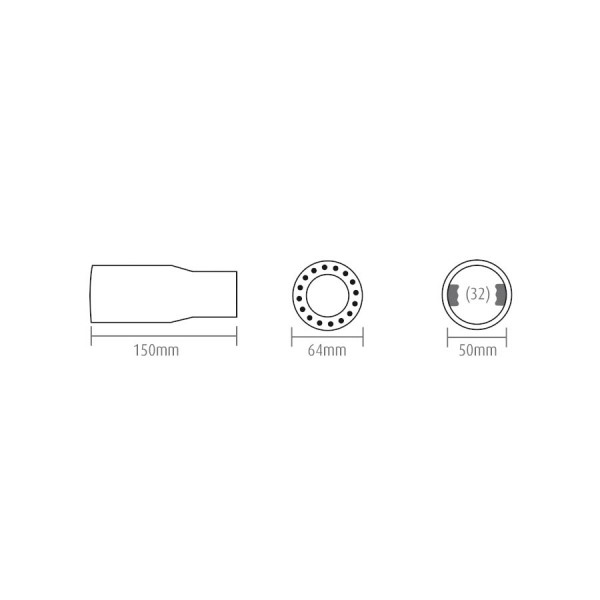 Ornament Toba Automax Cromat Simplu rotund 150x64x50mm
