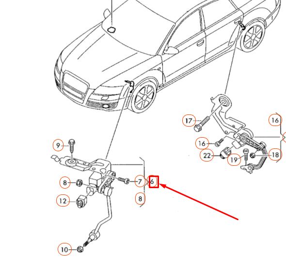 Senzor nivel faruri xenon Audi A6 Allroad C6 (4fh), A6 C6 (4f2), A6 C6 Avant (4f5), Punte Fata, Stanga, RapidAuto