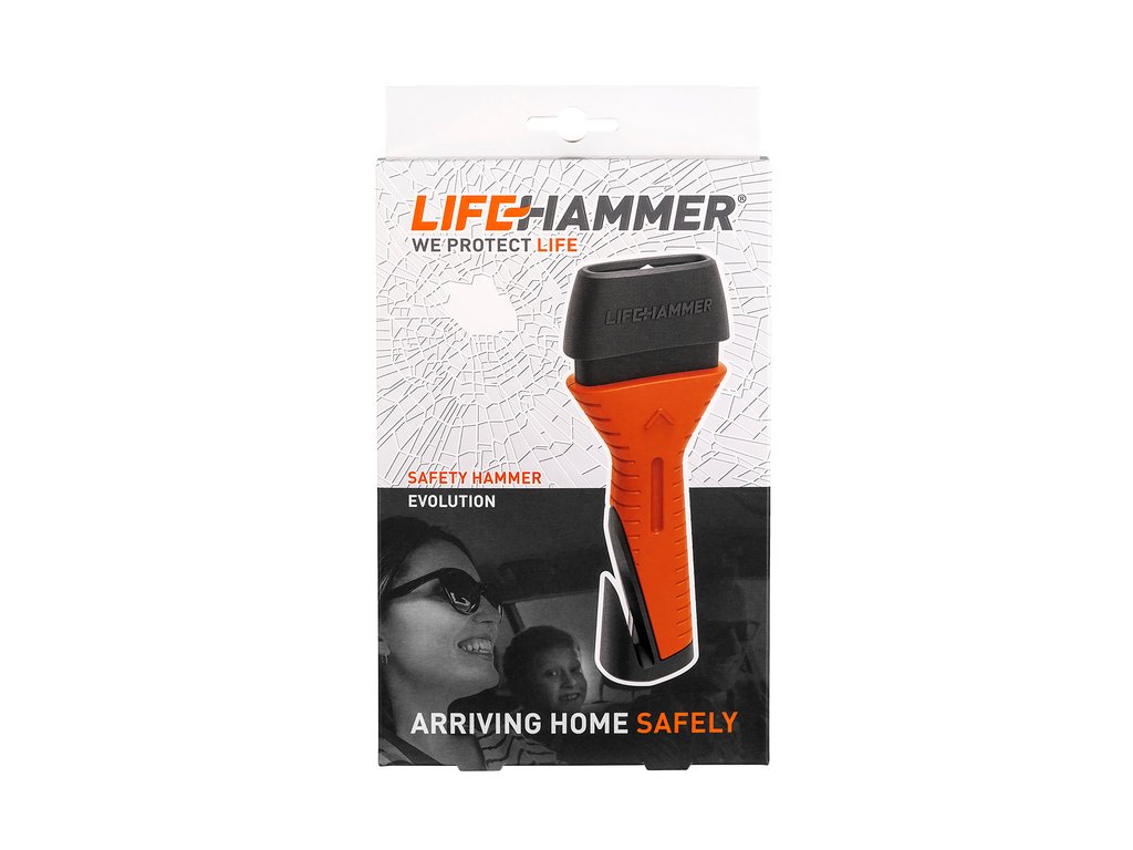 Ciocan urgenta LIFEHAMMER EVOLUTION pentru spargere geam si lama pentru taiere centura de siguranta