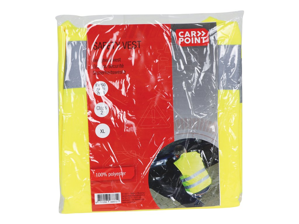 Vesta reflectorizanta Carpoint verde marime XL cu benzi reflectorizante