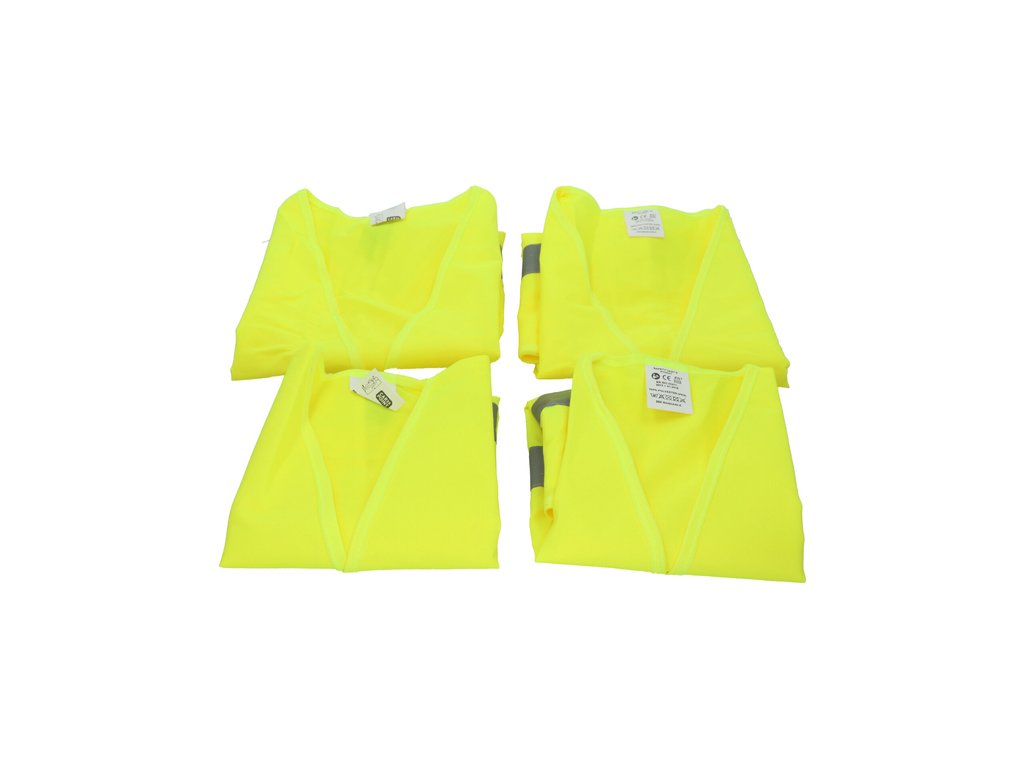 Vesta reflectorizanta verde Family Pack, set 4 veste , adulti + copii