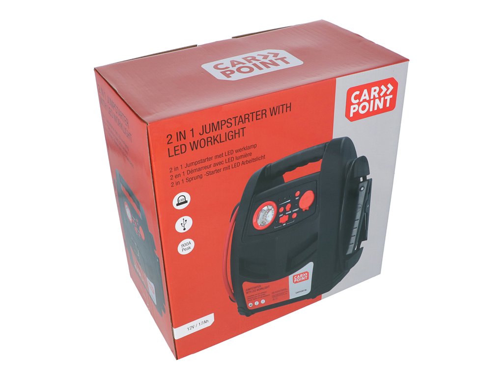 Robot pornire Carpoint 12V, starter 400/900Amp, lanterna LED si sursa curent