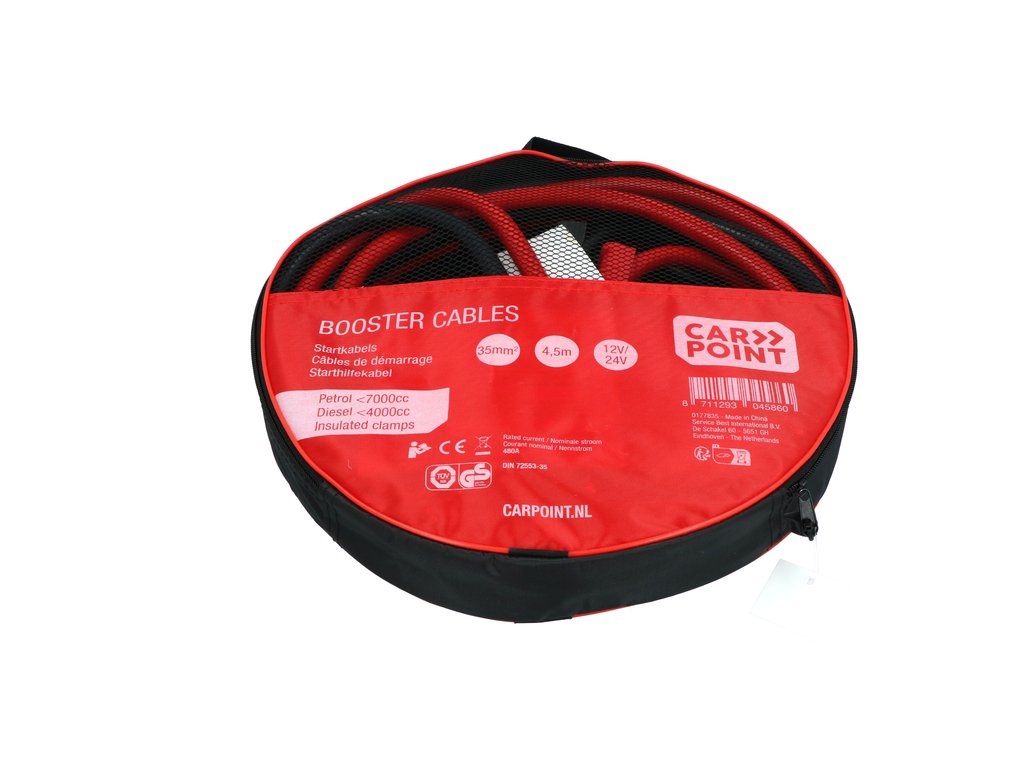 Cabluri transfer curent baterii Carpoint , lungime 4.5m, grosime cablu de pornire 35mm2 , cu clemele izolate