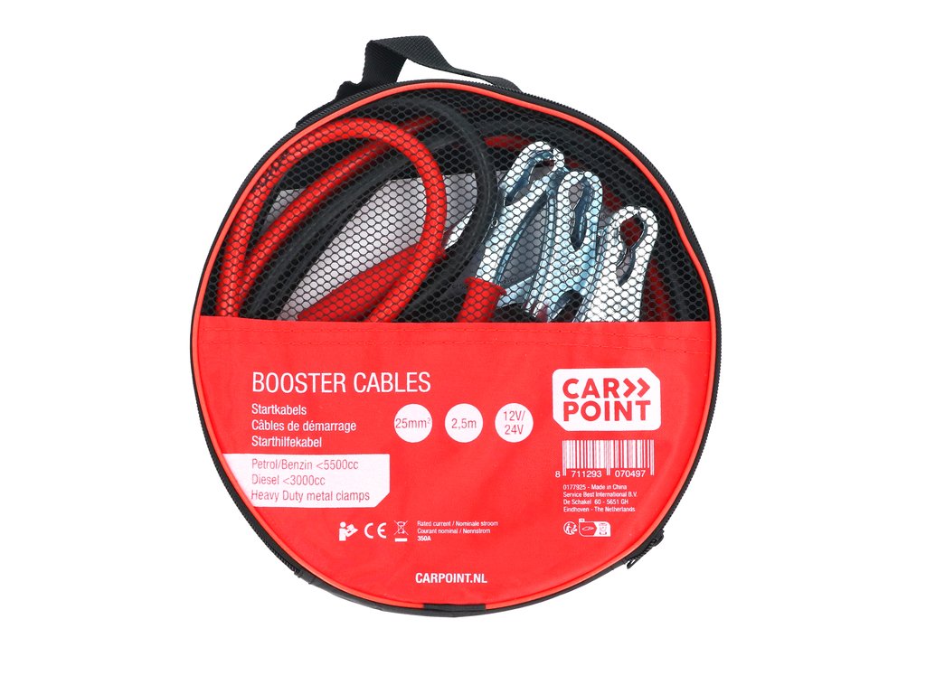 Cabluri transfer curent baterii Carpoint , lungime 2.5m, grosime cablu de pornire 25mm2
