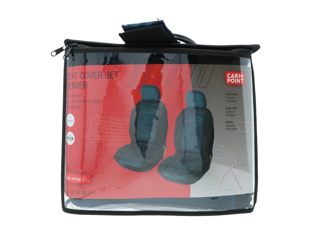 Huse scaune auto Denver , set huse Fata 4 piese , culoare Albastru