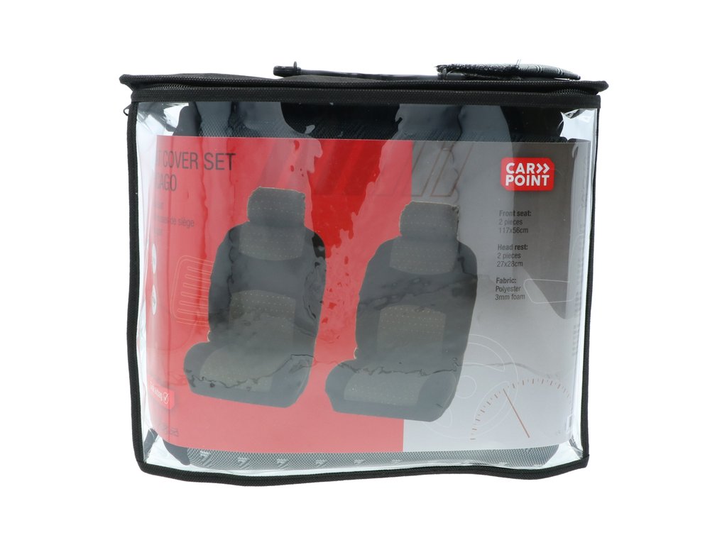 Huse scaune auto Chicago , set huse Fata 4 piese , culoare Gri