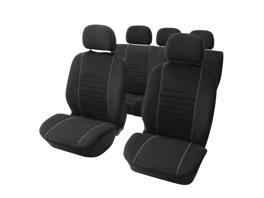 Huse scaune auto Value gri cu negru , 9 buc.