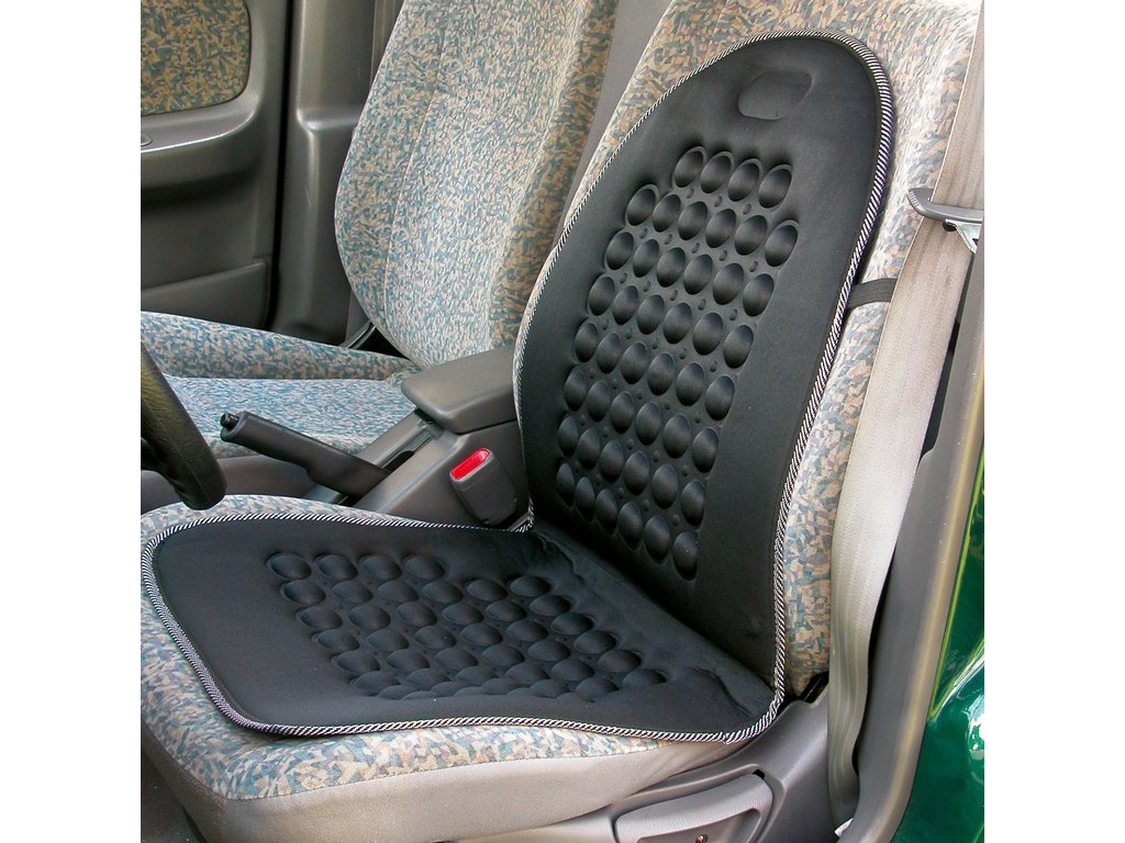 Husa scaun auto Carpoint cu masaj magnetic negru pentru scaunele din fata , 1 buc.