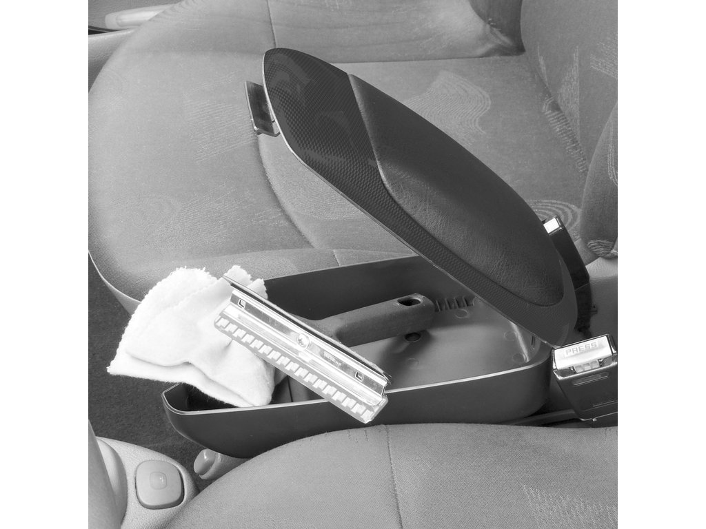 Cotiera auto universala Carpoint Compact neagra cu suport de pahare