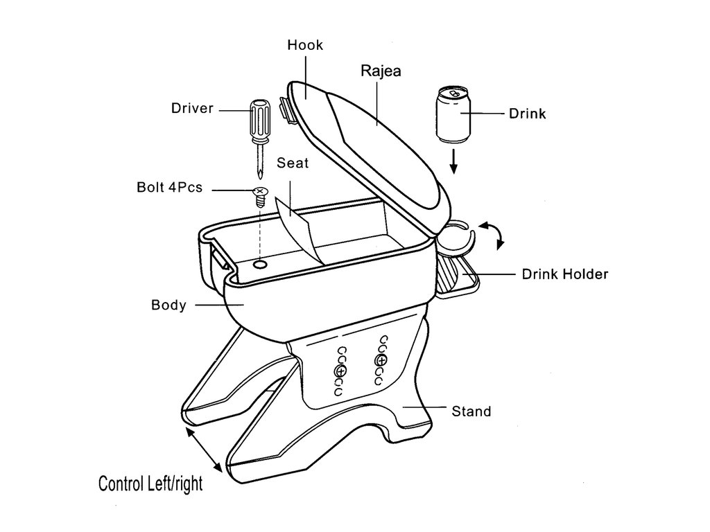 Cotiera auto universala Carpoint Compact neagra cu suport de pahare