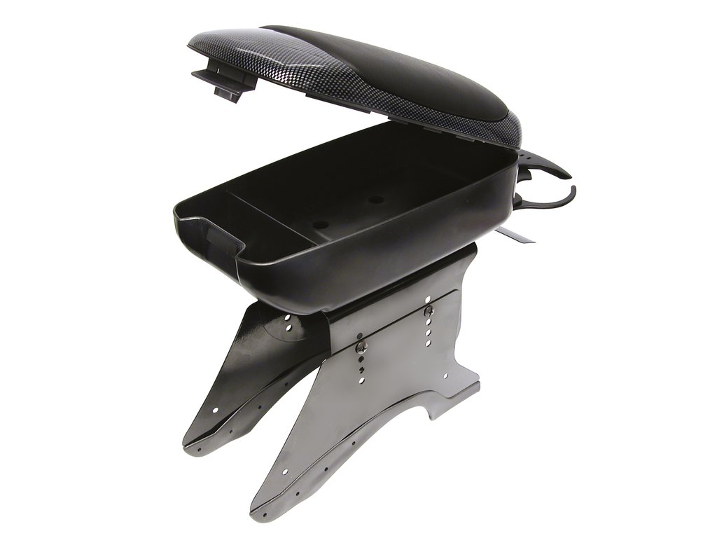 Cotiera auto universala Carpoint carbon, tapitata cu vinil negru
