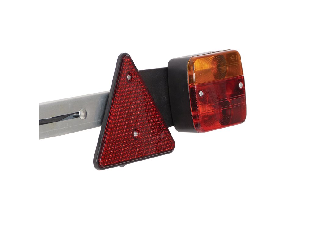 Bara remorca auto Carpoint cu lampi, extensibila 140-210cm, cablu de 7.5m, fisa remorca si lampa ceata , metal
