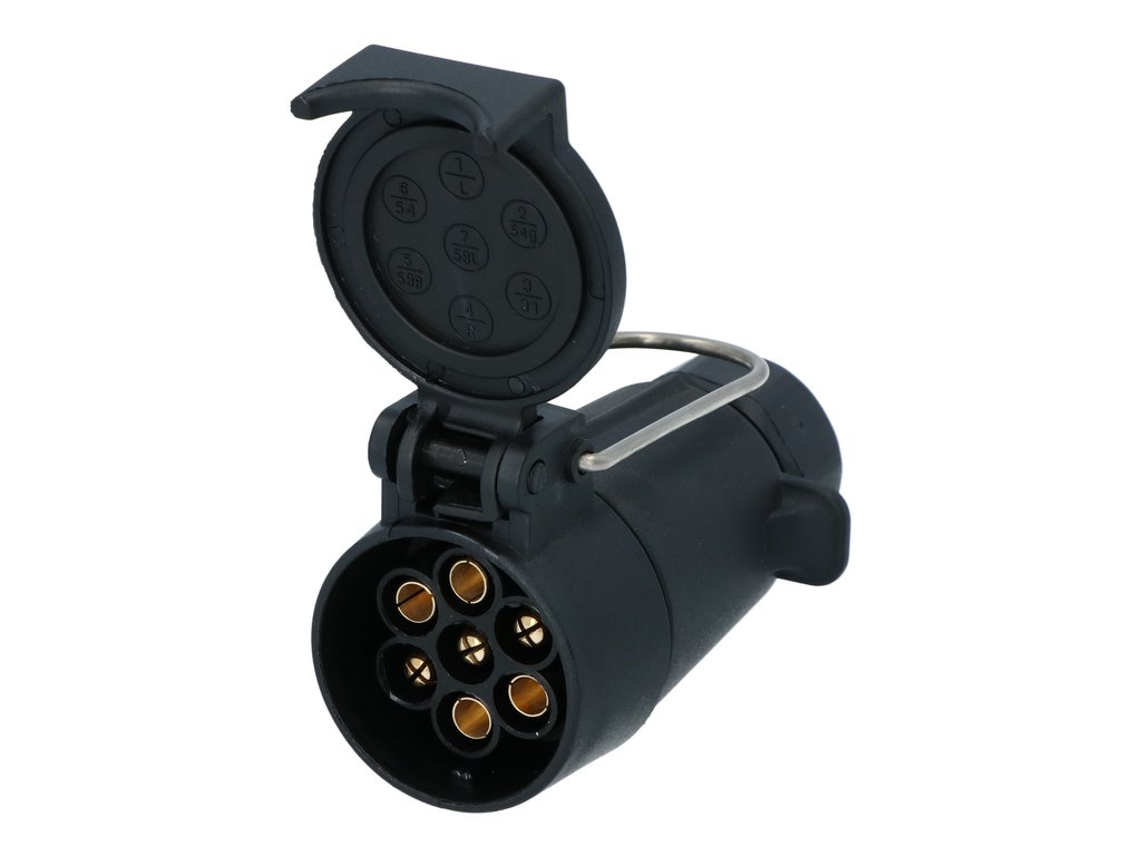 Fisa remorca auto Carpoint 12V 7 pini plastic , extensie cablu remorca, cu suport metalic de fixare, 1 buc