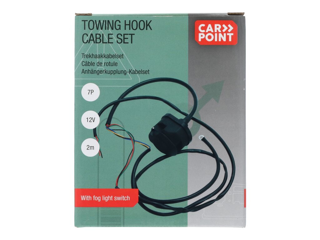 Priza remorca auto Carpoint 12V 7 pini plastic cu cablu de 2m , 1 buc