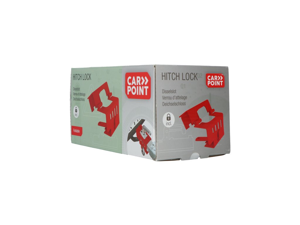 Antifurt cuplaj remorca si rulote Carpoint pliabil cu lacat (cu 2 chei), 410251, rosu
