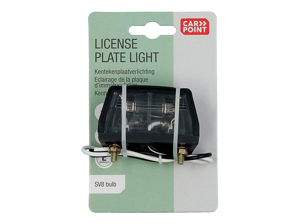 Lampa auto Carpoint pentru numar alba 68 mm cu bec 12V 5W 11x38 SV8 , 1 buc.