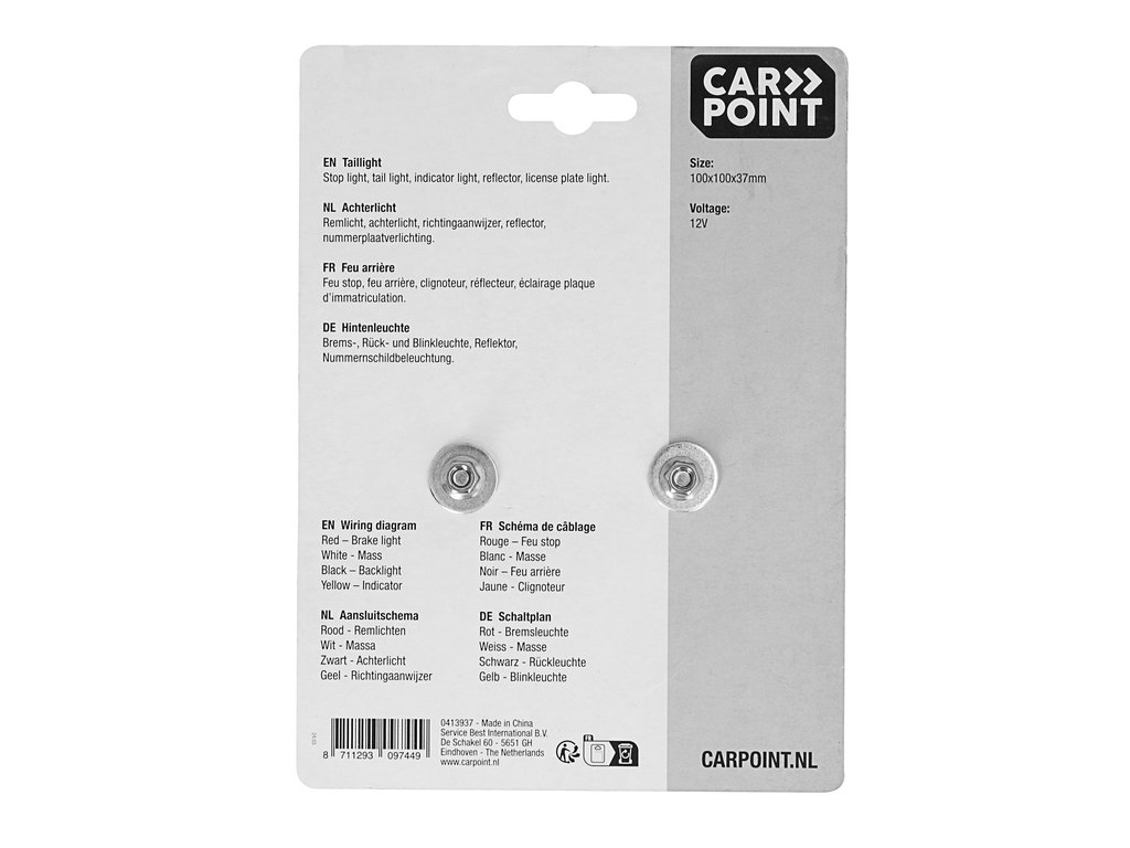 Lampa auto Carpoint pentru remorca cu 10 leduri 12V , 100x100x37mm , 1 buc.