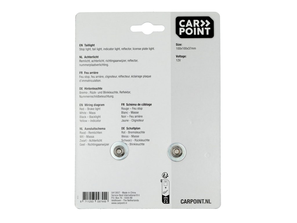 Lampa auto Carpoint pentru remorca cu 10 leduri 12V , 100x100x37mm , 1 buc.