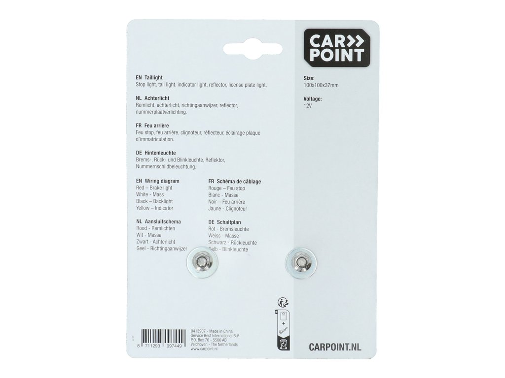 Lampa auto Carpoint pentru remorca cu 10 leduri 12V , 100x100x37mm , 1 buc.