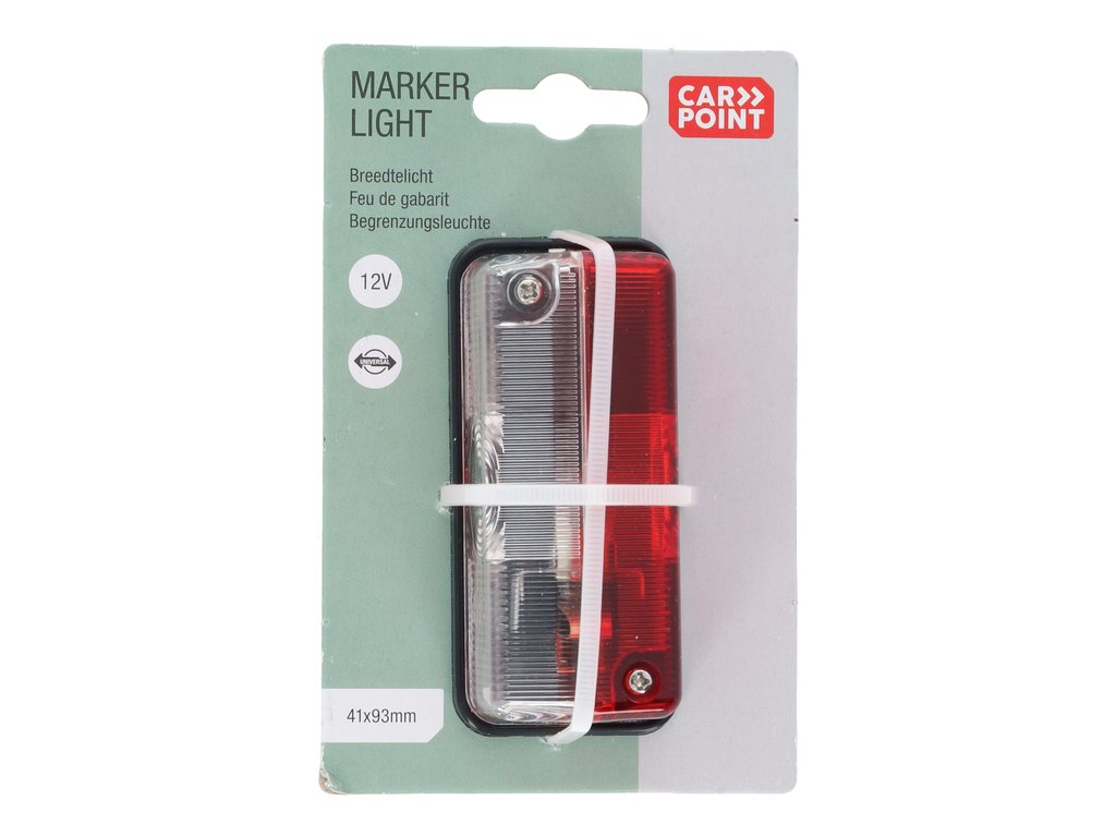 Lampa gabarit auto Carpoint 12V, Rosu- Alb, 12V, T4W, 4W, 95 x 45 x 40 mm