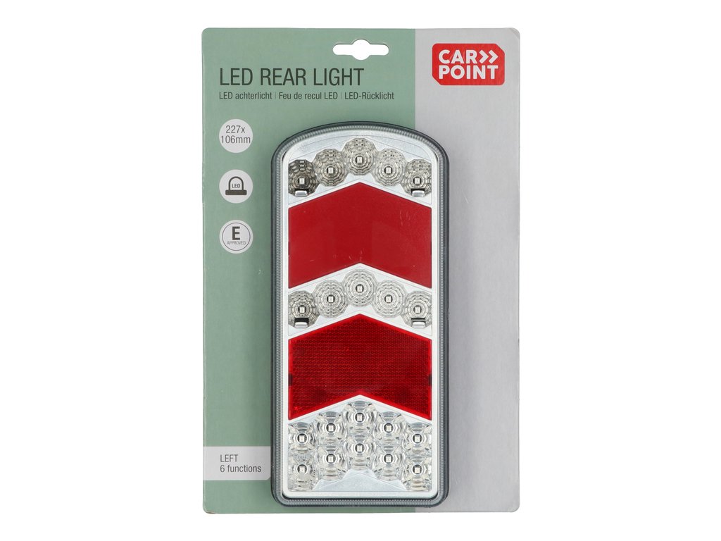 Lampa spate stop LED Carpoint 95 x 220 x 45 mm , 12V, 7 functii, Stanga