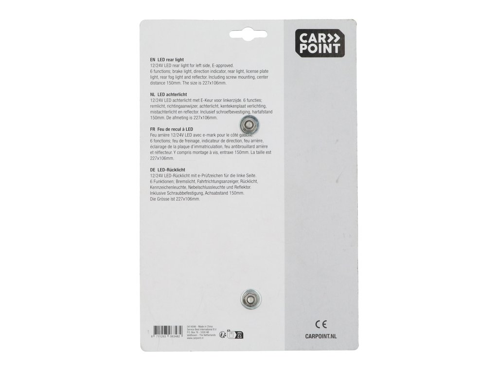 Lampa spate stop LED Carpoint 95 x 220 x 45 mm , 12V, 7 functii, Stanga