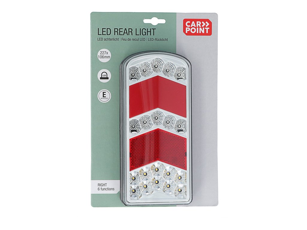 Lampa spate stop LED Carpoint 95 x 220 x 45 mm , 12V, 7 functii, Dreapta