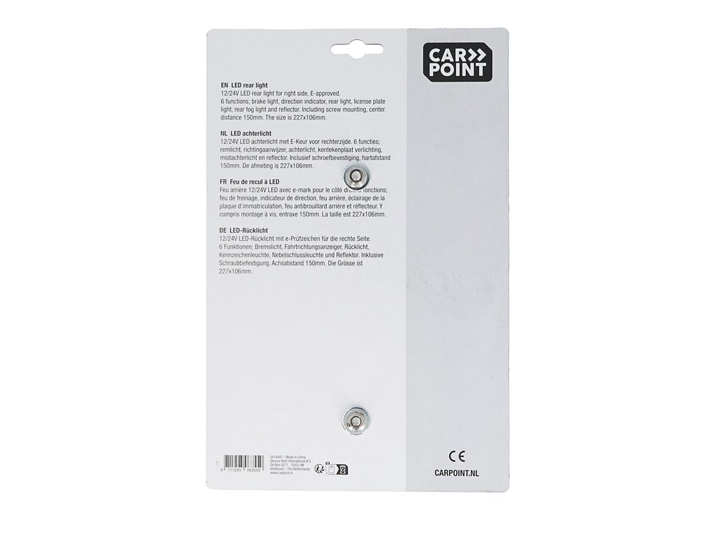 Lampa spate stop LED Carpoint 95 x 220 x 45 mm , 12V, 7 functii, Dreapta