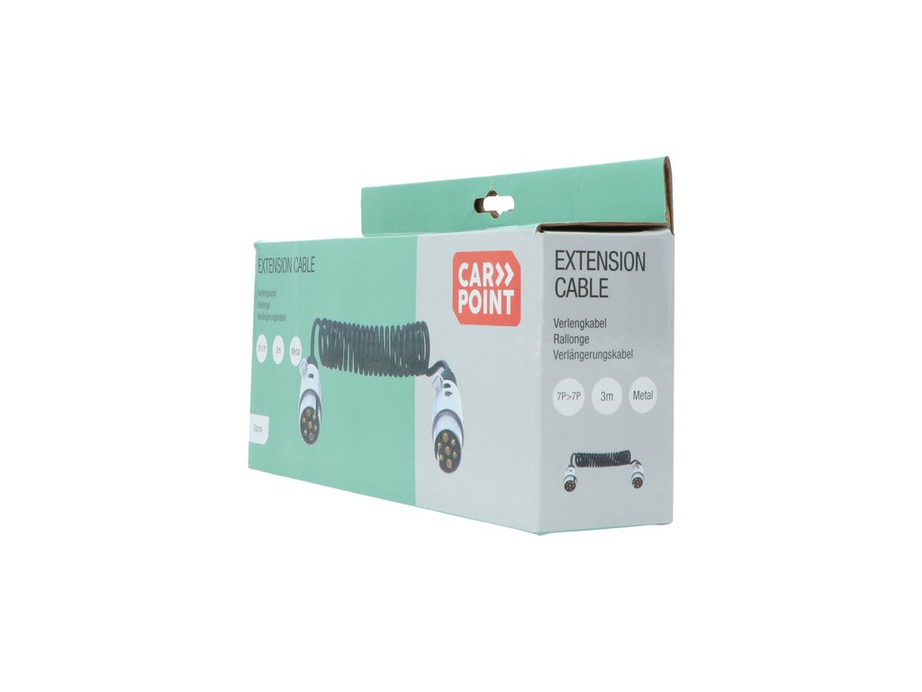 Cablu electric curent Carpoint flexibil pentru remorca cu 7 pini cu fisa metalica si conectie pt lampa ceata