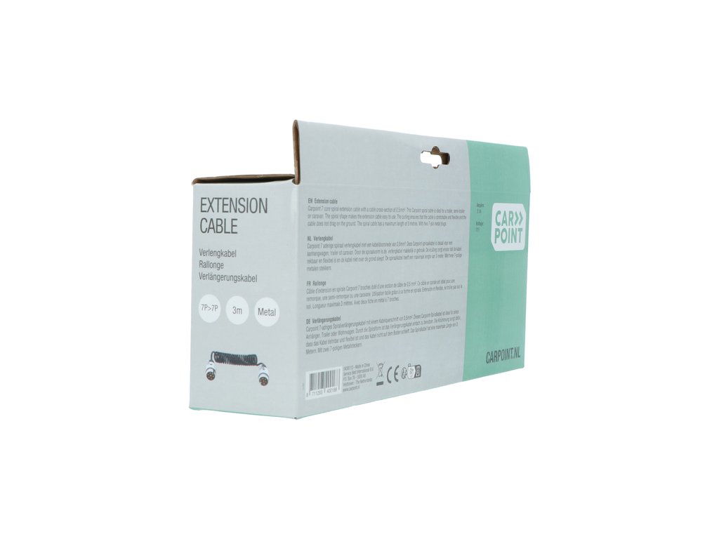 Cablu electric curent Carpoint flexibil pentru remorca cu 7 pini cu fisa metalica si conectie pt lampa ceata