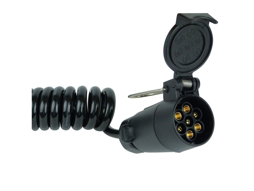 Cablu electric curent Carpoint pentru remorca , 34-70cm, 7 pini cu fisa + priza cu sistem de blocare,