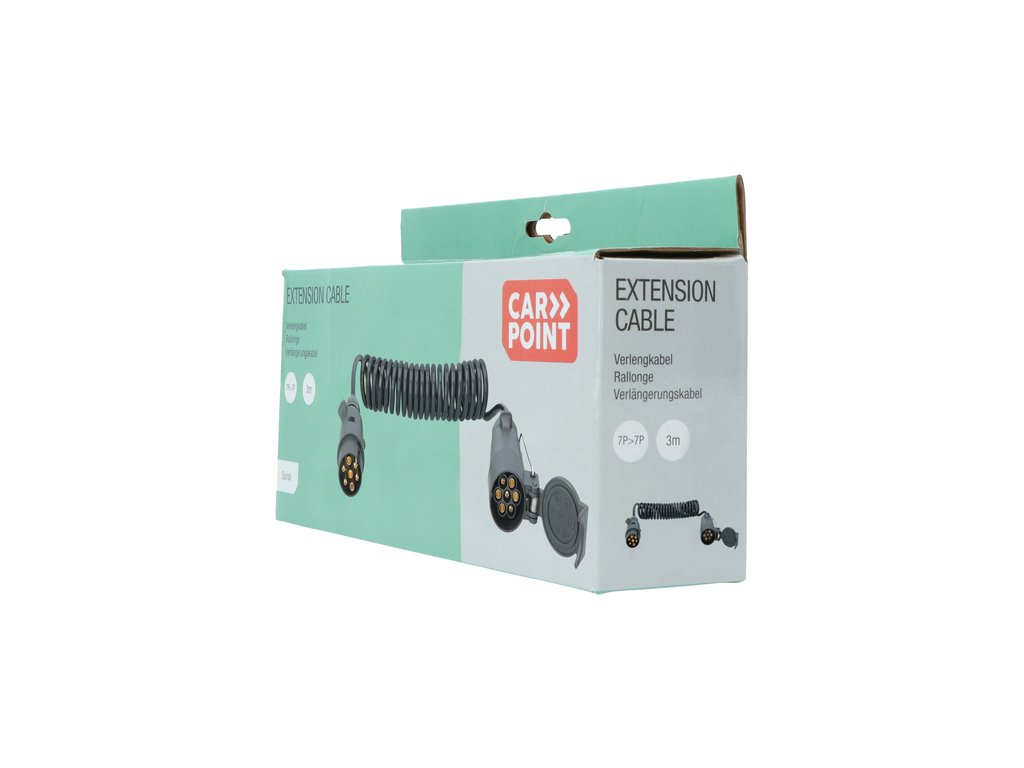 Cablu electric curent Carpoint pentru remorca , 34-70cm, 7 pini cu fisa + priza cu sistem de blocare,