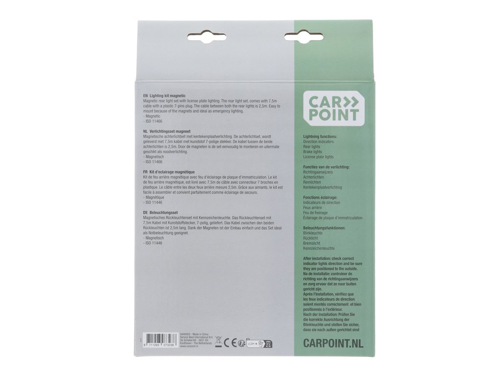 Kit magnetic remorca auto Carpoint cu lampi , cablu de 7,5m, fisa remorca cu 7 pini