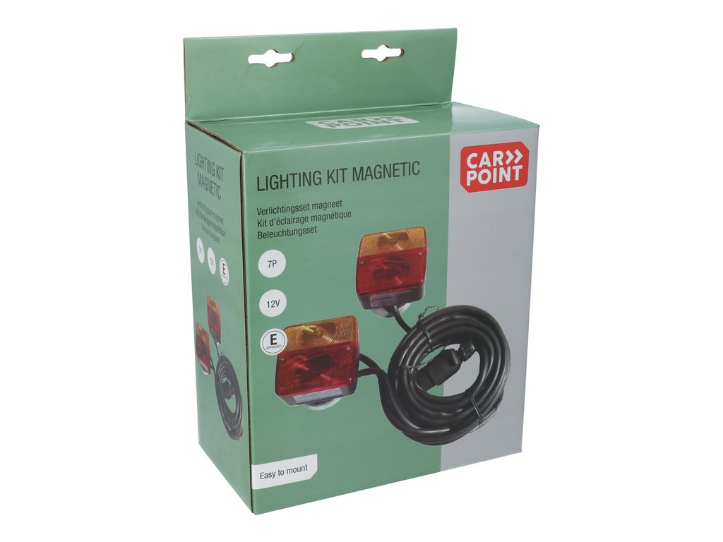 Kit magnetic remorca auto Carpoint cu lampi , cablu de 7,5m, fisa remorca cu 7 pini