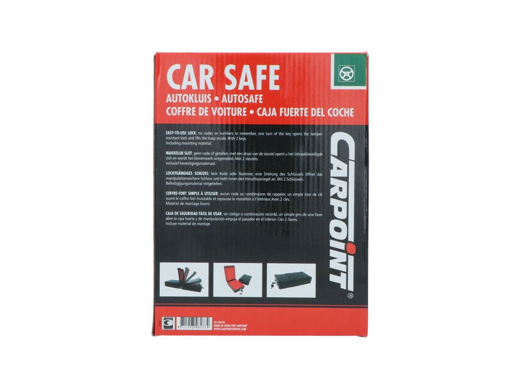 Seif auto Carpoint cu cheie , 25.5 x 16 x 7.5 cm