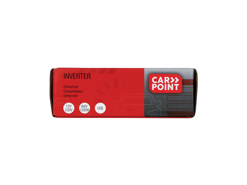 Invertor de tensiune auto Carpoint 12V-230V 600W 50Hz cu protectii la supra-sarcina , scurt-circuit, Port USB