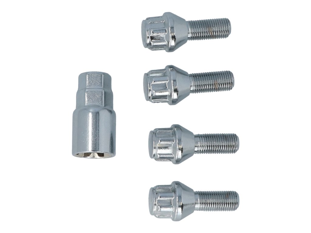 Set prezoane auto antifurt Carpoint tip A, M12x1,25x26mm pentru Citroen Fiat Peugeot Lada Seat Skoda Volvo