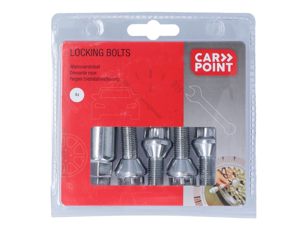Set prezoane auto antifurt Carpoint tip A, M12x1,25x26mm pentru Citroen Fiat Peugeot Lada Seat Skoda Volvo