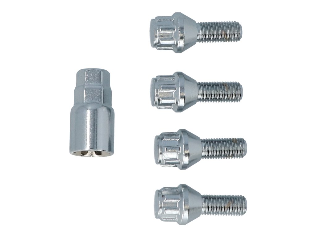 Set prezoane auto antifurt Carpoint tip B , M12x1,5x26mm conic pentru Bmw Ford Dacia Opel Renault Seat