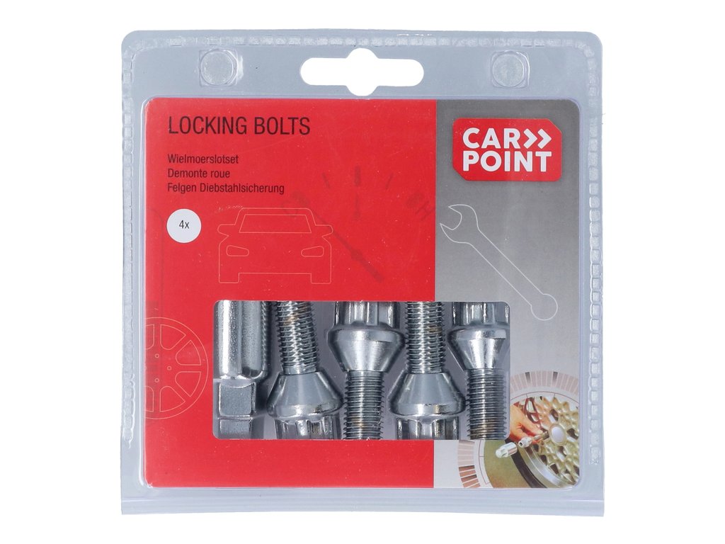 Set prezoane auto antifurt Carpoint tip B , M12x1,5x26mm conic pentru Bmw Ford Dacia Opel Renault Seat
